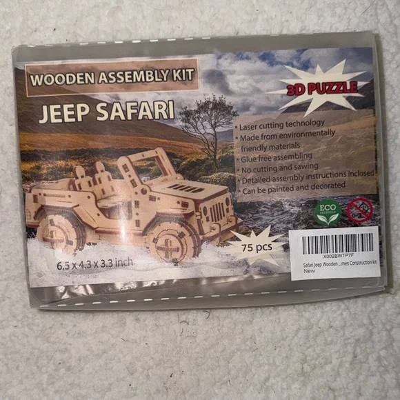 Wooden Jeep Safari 3D‎ Puzzle Kit Assembly