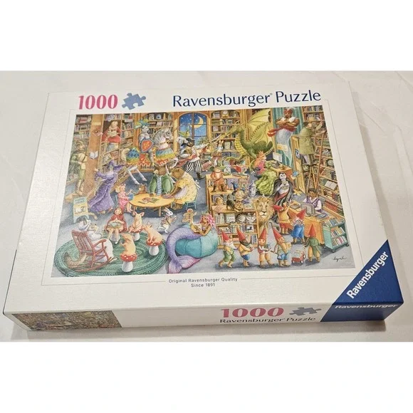 Ravensburger 1000 Piece Puzzle‎ Fantasy Library Bookshelf Complete Preowned