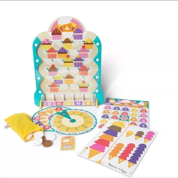 Melissa & Doug Fun at the Fair! Wooden Double-Sided Roulette & Plinko Games