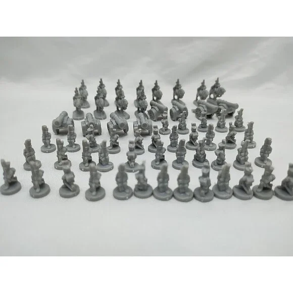 Set Of (60) 1993 Risk Gray Board Game Player Pieces