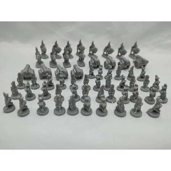 Set Of (60) 1993 Risk Gray Board Game Player Pieces