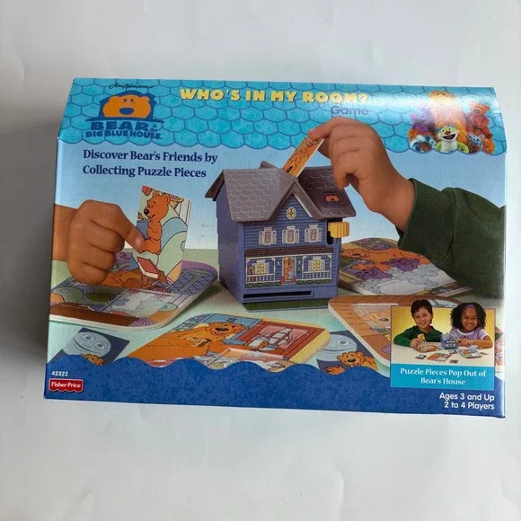 Fisher-Price Bear in the Big Blue House Who's In My Room Game Vintage 1999 NEW