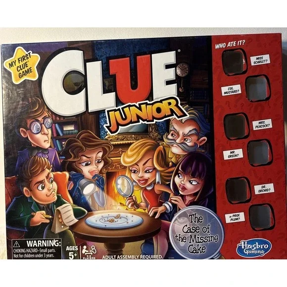 CLUE JUNIOR The Case of the Missing Cake Board Game 100% +EXTRA PIECES 2015 JR.