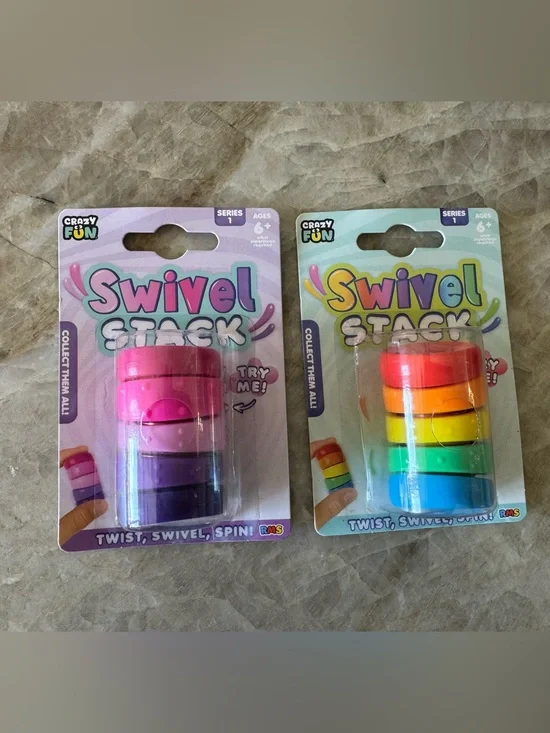 Swivel Stack Fidget Toys - Pink/Purple and Rainbow