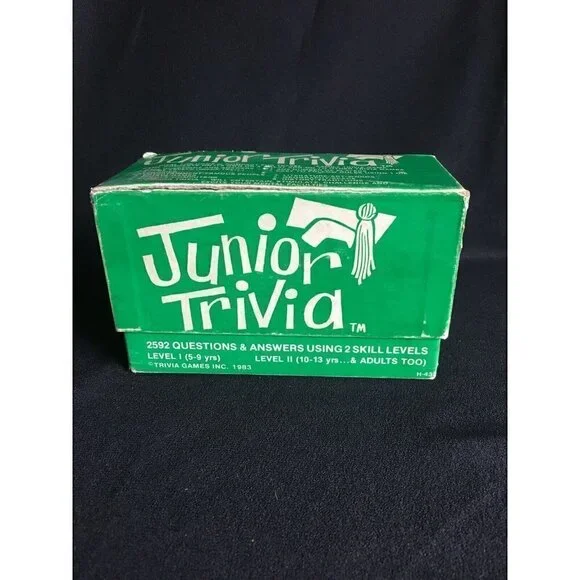 Vintage Junior Trivia Card Game  1983 Ages 5-13 & Adults! Used Trivia Pursuit