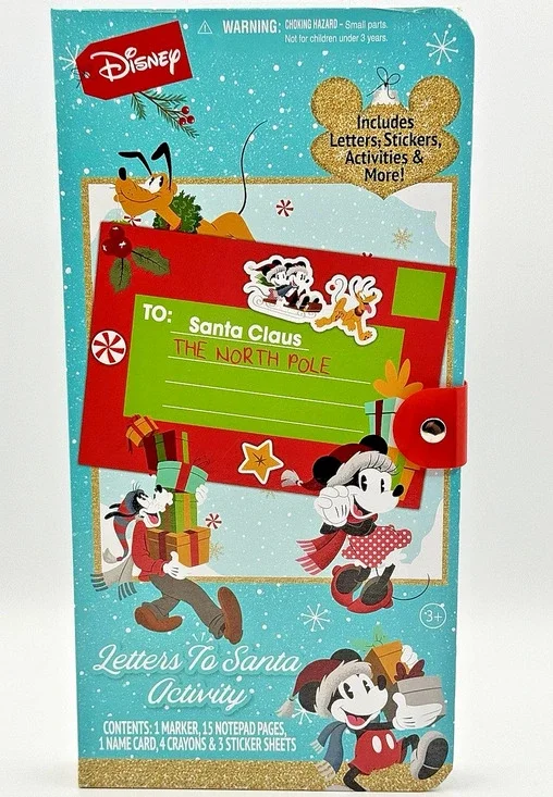 Disney Mickey & Friends Letters to Santa Activity Kit Stickers Crayons Christmas