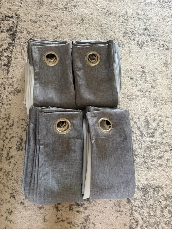 4 lined linen curtains