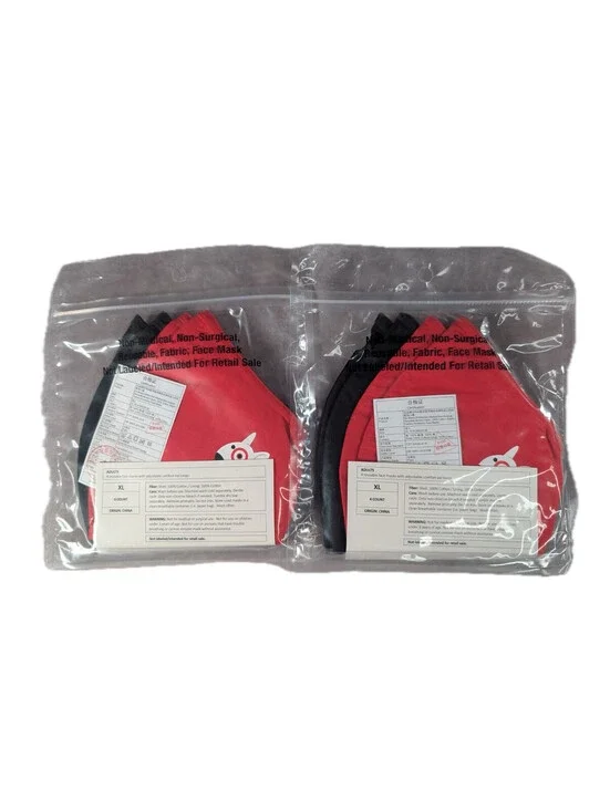 Lot Of 8 Official Target Employee Face Mask Bullseye 2 Packs Of 4 XL 100% Cotton