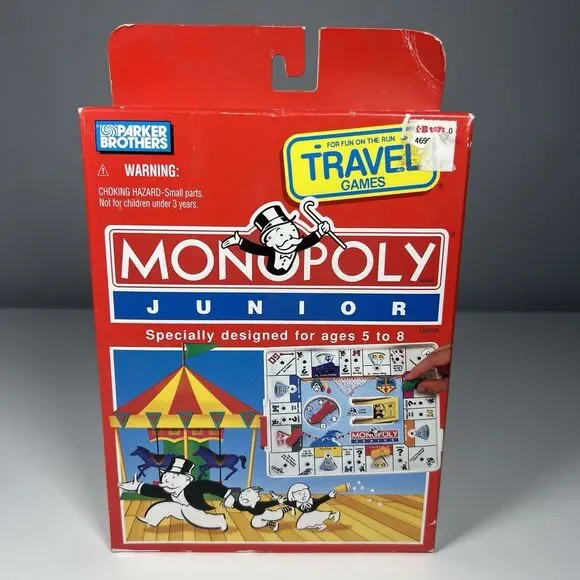 Monopoly Junior 1994 Travel Game by Parker Brothers New old stock sealed!
