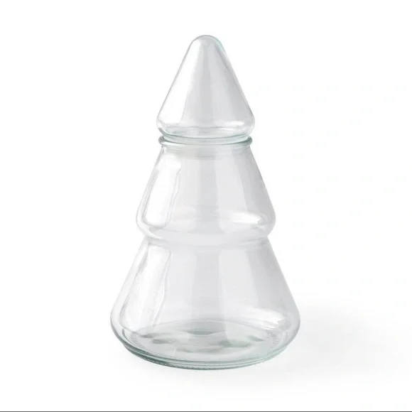 New! Target Bullseye Playground Novelty Tree Shaped Clear Glass Jar, 8.3” tall
