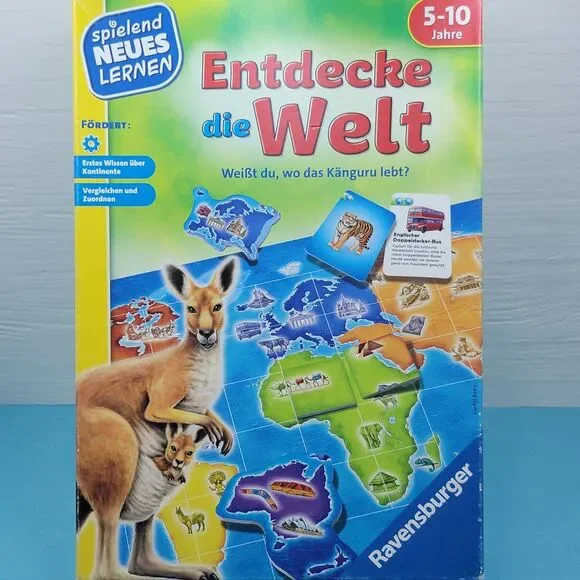 Ravensburger German Learning Discover The World Game Kangaroo 250554 Complete