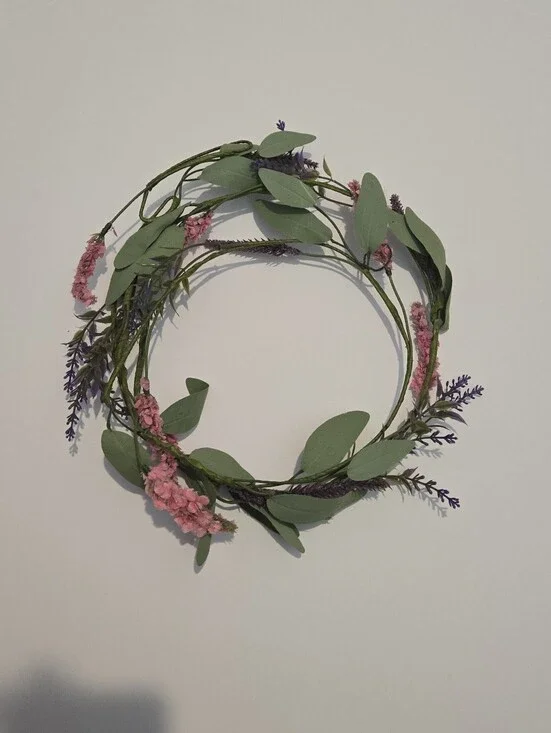 Target Green Leaf and Pink Lavender Floral Wreath
