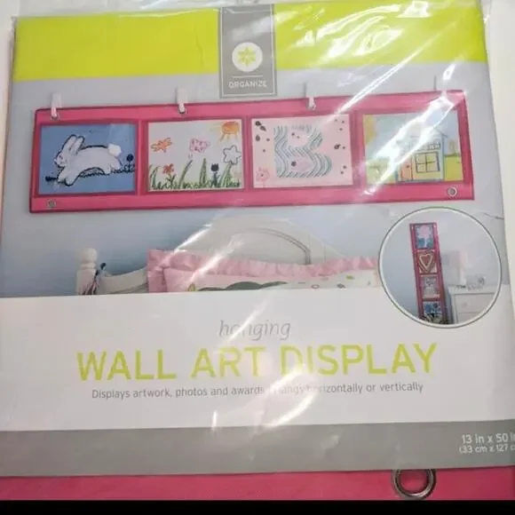 NEW Wall Art Organizer Display Pink Clear Windows