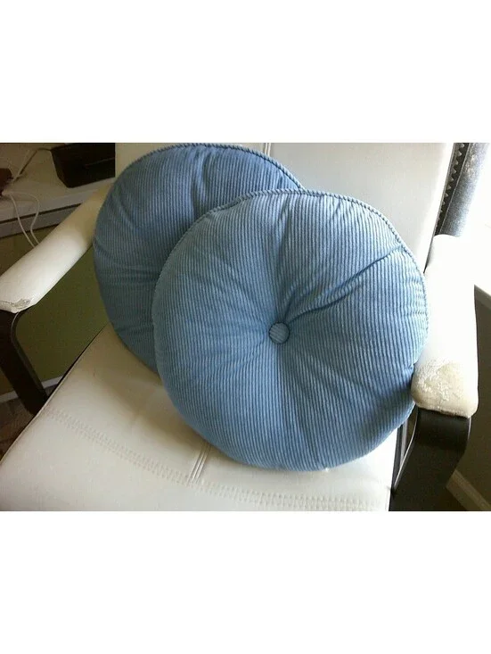 Round Corduroy Accent Pillows – Set of 2