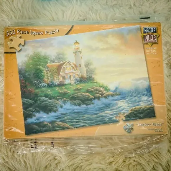 MasterPieces Perfect Place Lighthouse Ocean 550 Pieces Jigsaw Puzzle NEW
