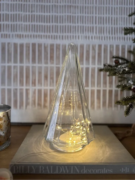 NWT Glass Tree Lighted Decor - Wondershop