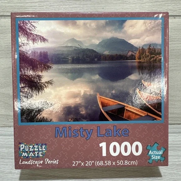 PUZZLE‎ MATE Misty Lake 1000 Piece Puzzle 27 x 20
