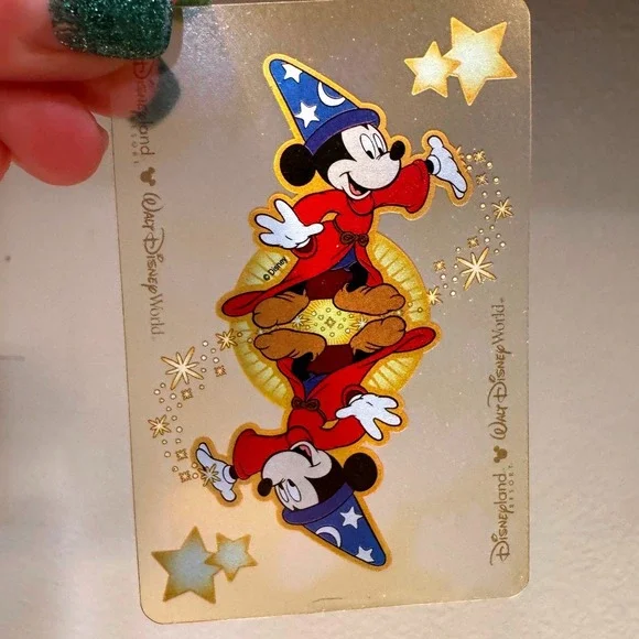 Disney Mickey Mouse Sorcerer Apprentice Transparent Playing Cards Clear Case
