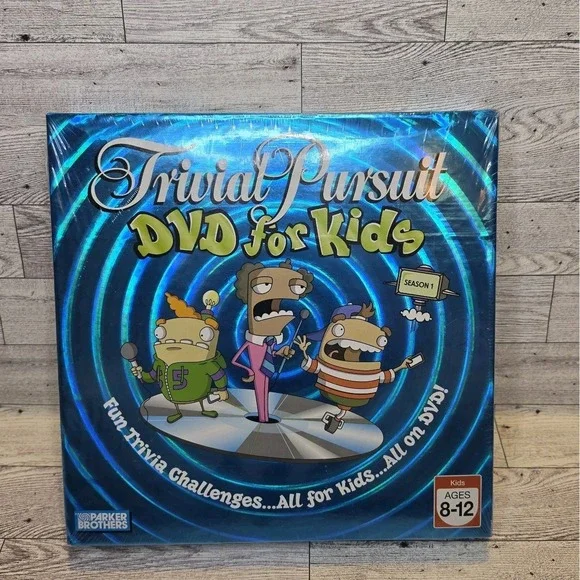 Trivial Pursuit DVD for Kids Season‎ 1 Parker Bros 2006 Board Game Play Time New