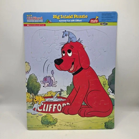 RoseArt‎ Clifford Big Red Dog Inlaid Puzzle Kids Red Summer Fun Scholastic 2002
