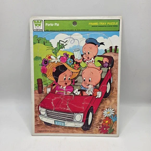 Whitman Porky Pig Puzzle Kids Multicolor Looney‎ Tunes 1976 Vintage Retro Toy