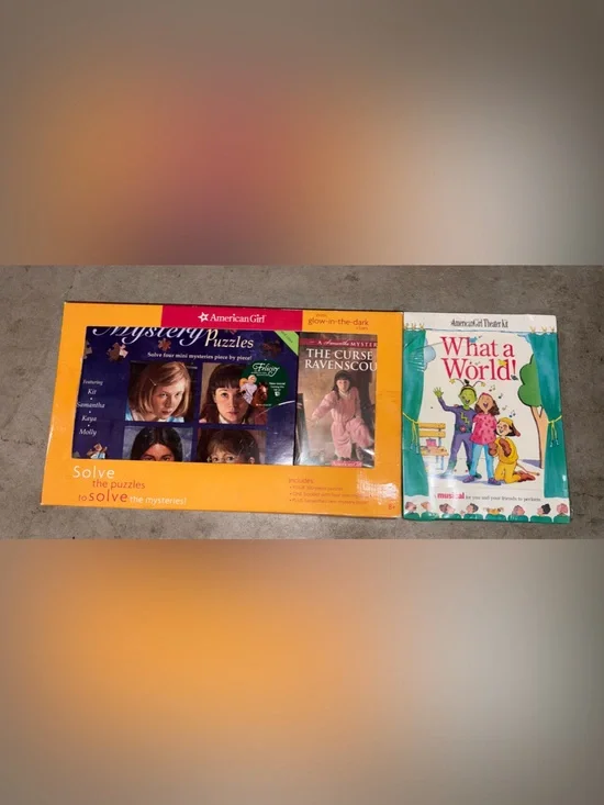 American Girl Mystery Puzzles/Books & What a World Theater Kit
