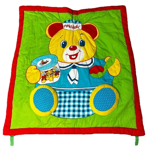 Vintage‎ Peek A Babe Activity Mat Blanket Play Baby Tummy Time