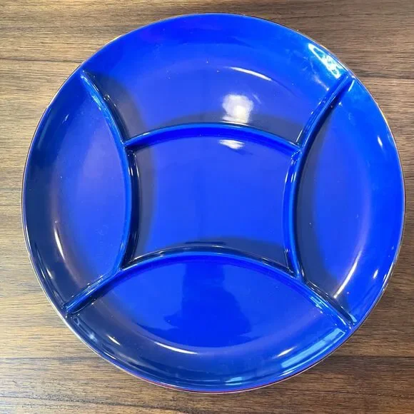 Tabitha Brown Target Stoneware Ceramic Wave Divided Serve Plate Platter table