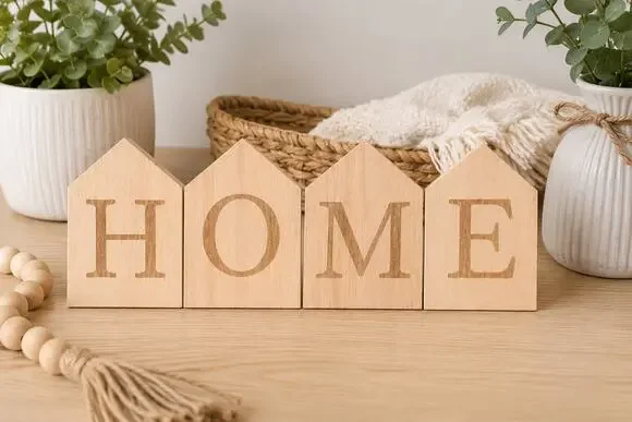 Target Unfinished Wooden HOME Tabletop Decor DIY Paint Ready Wood House Blocks