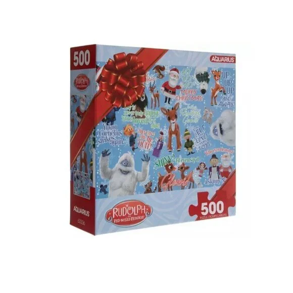 Rudolph The Red-Nosed Reindeer 500 Pc Puzzle 14”x 19” Aquarius. New In Box