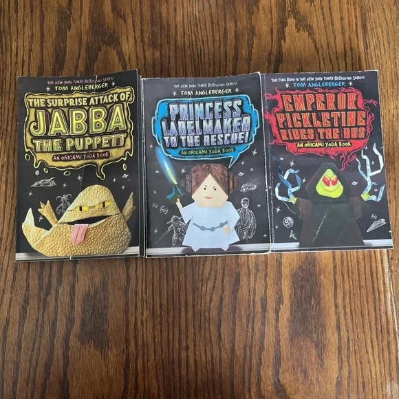 Lot of 3 Origami Yoda Books Paperbacks: Jabba The Puppet, Emperor Picklestine, &
