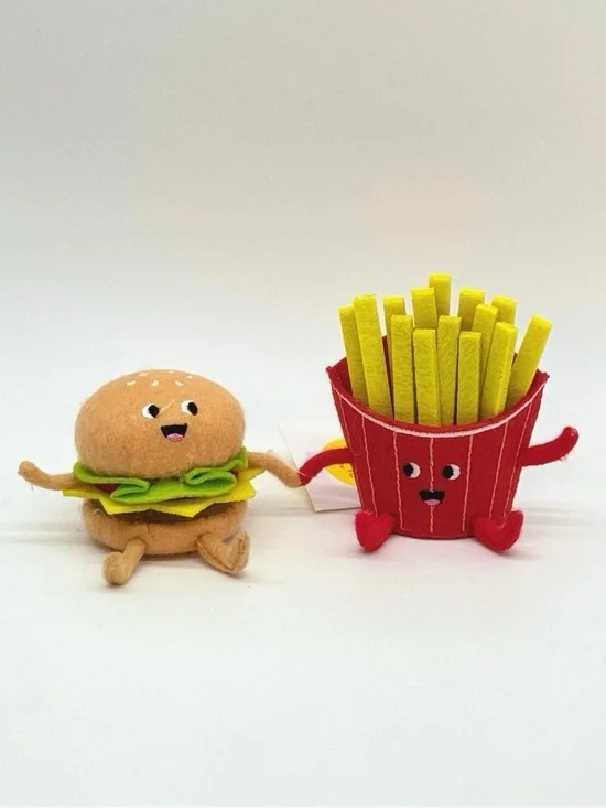 Burger and fries duo small felt decor figures from Spritz Target