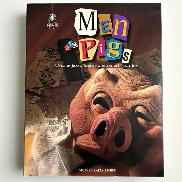 Bepuzzled Mystery Jigsaw Thriller Men Are Pigs Puzzle Game 1000 Pieces 1995 New