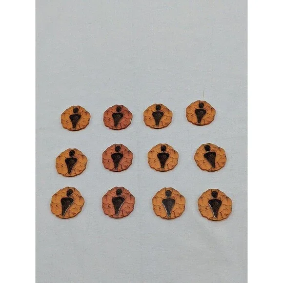 Lot Of (12) Spirit Island Acrylic Orange Player 1 Turn Reminder Tokens