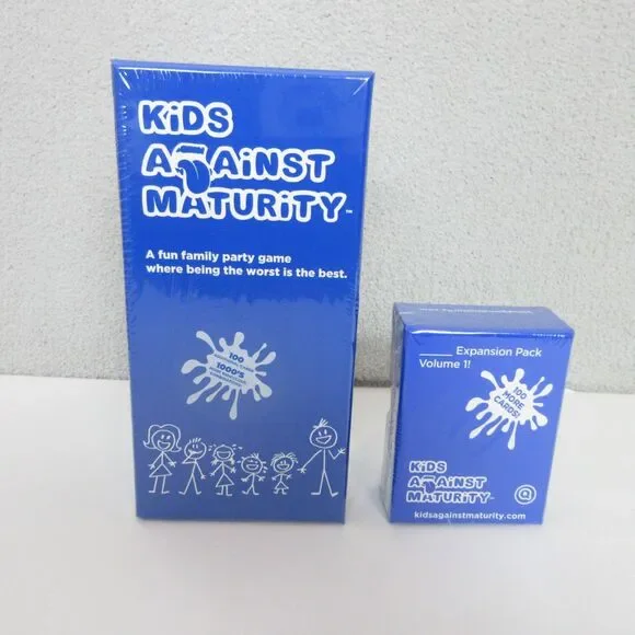 Kids Against Maturity Core Game & Expansion Packs 1 Card Game for All New/Sealed