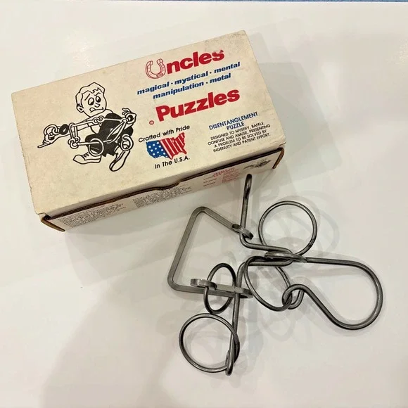Uncles Puzzles Challenger Metal Disentanglement Severe Difficulty Vintage
