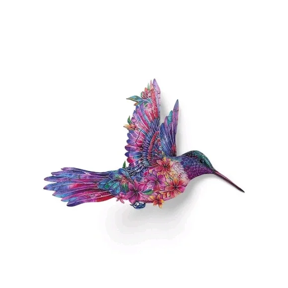 Beautiful Hummingbirds Scene - Wooden Jigsaw Puzzle - 11.4 dia. - 140 pcs.‎
