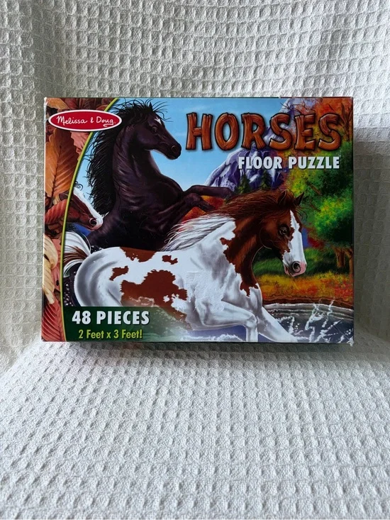 Melissa & Doug Horses Floor Puzzle 48 Pieces 2’ X 3’  Completed EUC
