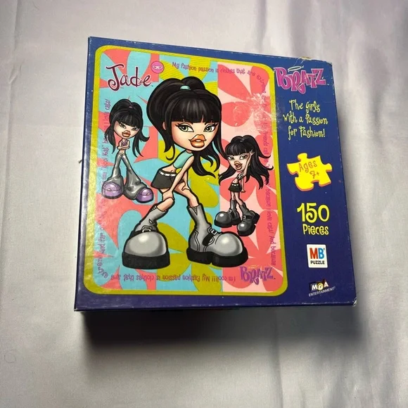 Vintage Bratz Dolls Puzzle Jade Complete 150 Piece‎ By Milton Bradley, RARE