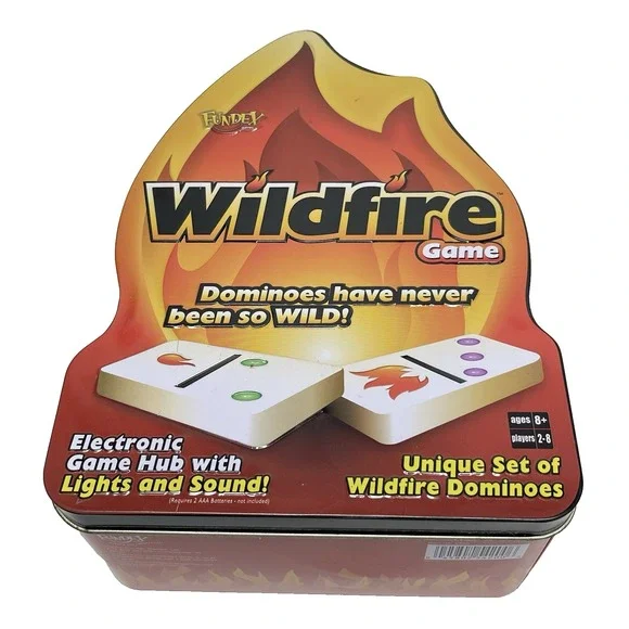 Fundex Wildfire Dominoes Electronic Game Hub Lights & Sounds Ages 8+ Works