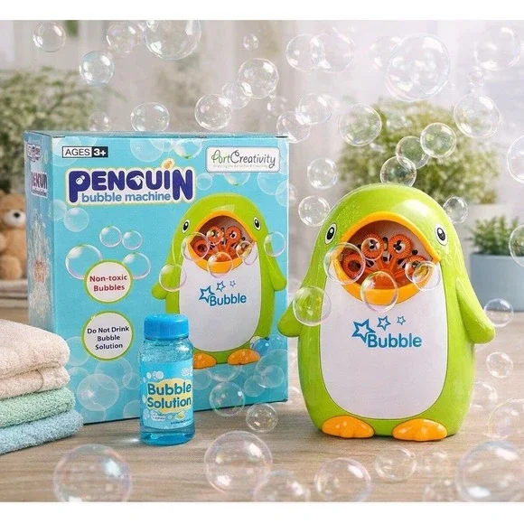Penguin Bubble Machine Kids Toy ArtCreativity Automatic Bubble Blower Ages 3+