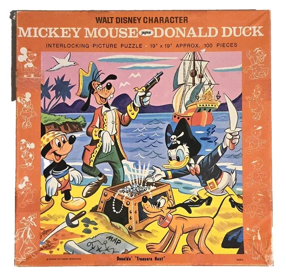 Vintage Walt Disney Mickey Mouse Donald Duck Jaymar 100-Piece Puzzle 19