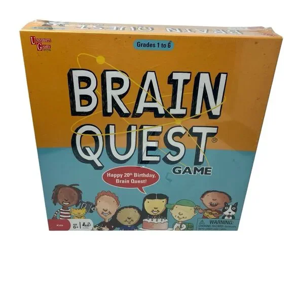 University Games Brain Quest Board Game Grades 1-6 20th Birthday Edition Sealed