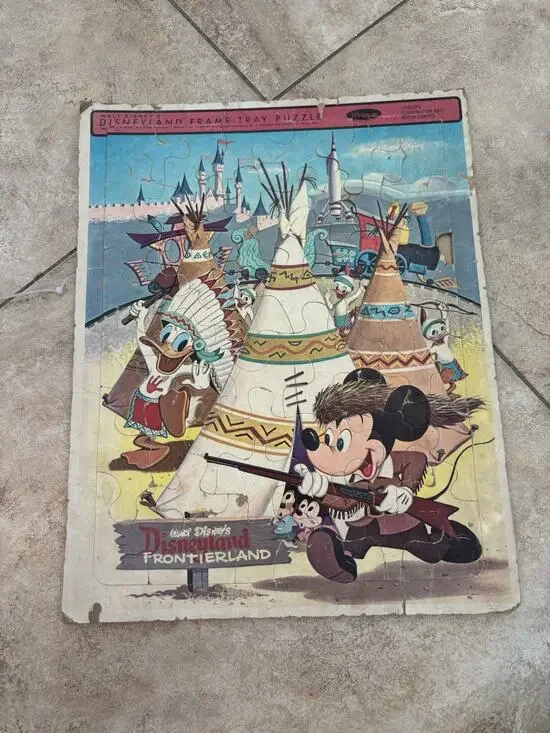1957 Whitman Walt Disney Disneyland Frontierland Frame Tray Puzzle No 405