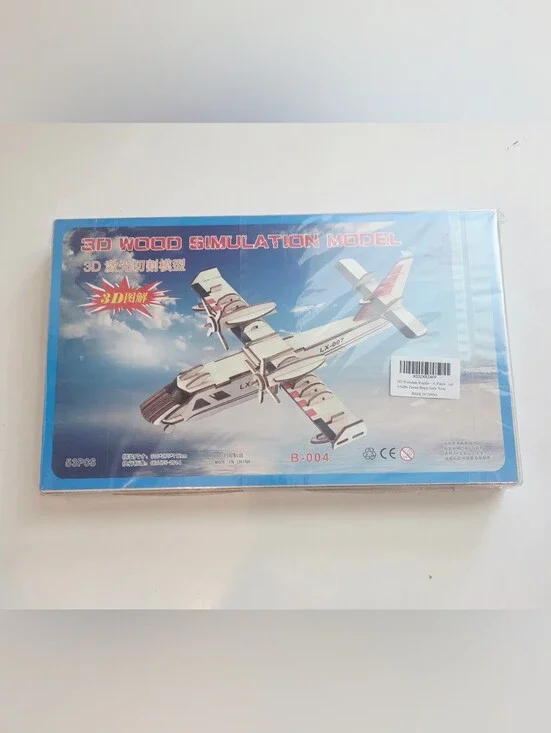 3D Wood Simulation Model Airplane Puzzle