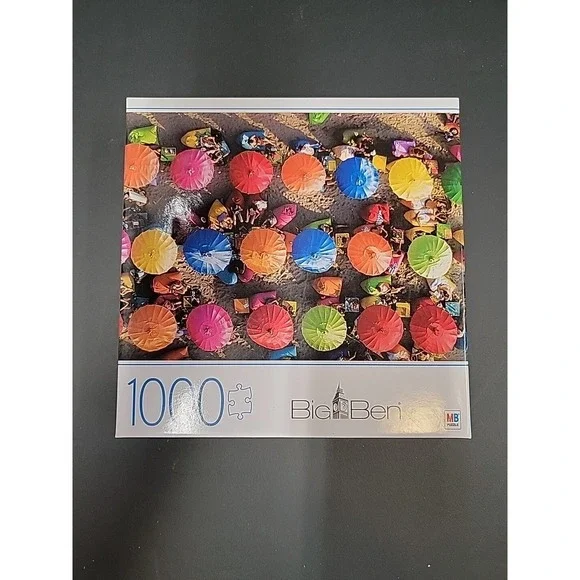 Colorful Umbrellas in Bali, 1000 Piece Puzzle, Big Ben by Milton Bradley SEALED