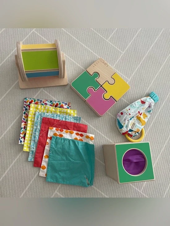 LOVEVERY Wooden Puzzle and Sensory Play Set