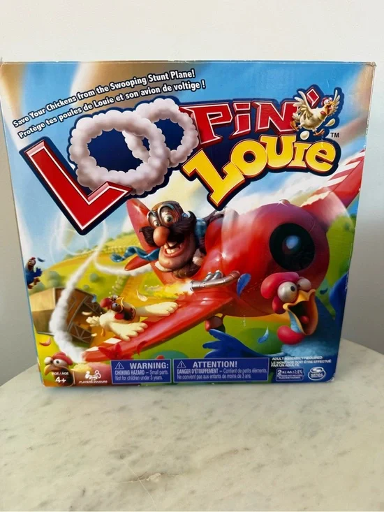 Loopin' Louie Board Game Spin Master Save Your Chicken From Plane