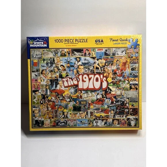 (NEW)  White Mountain “The 1970’s” 1000 Piece Puzzle Sealed Retro Nostalgia