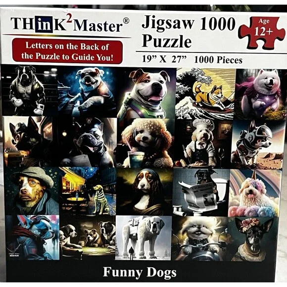 Think2Master Funny Dogs 1000 Piece Jigsaw Puzzle Complete Dog Lover Puzzle